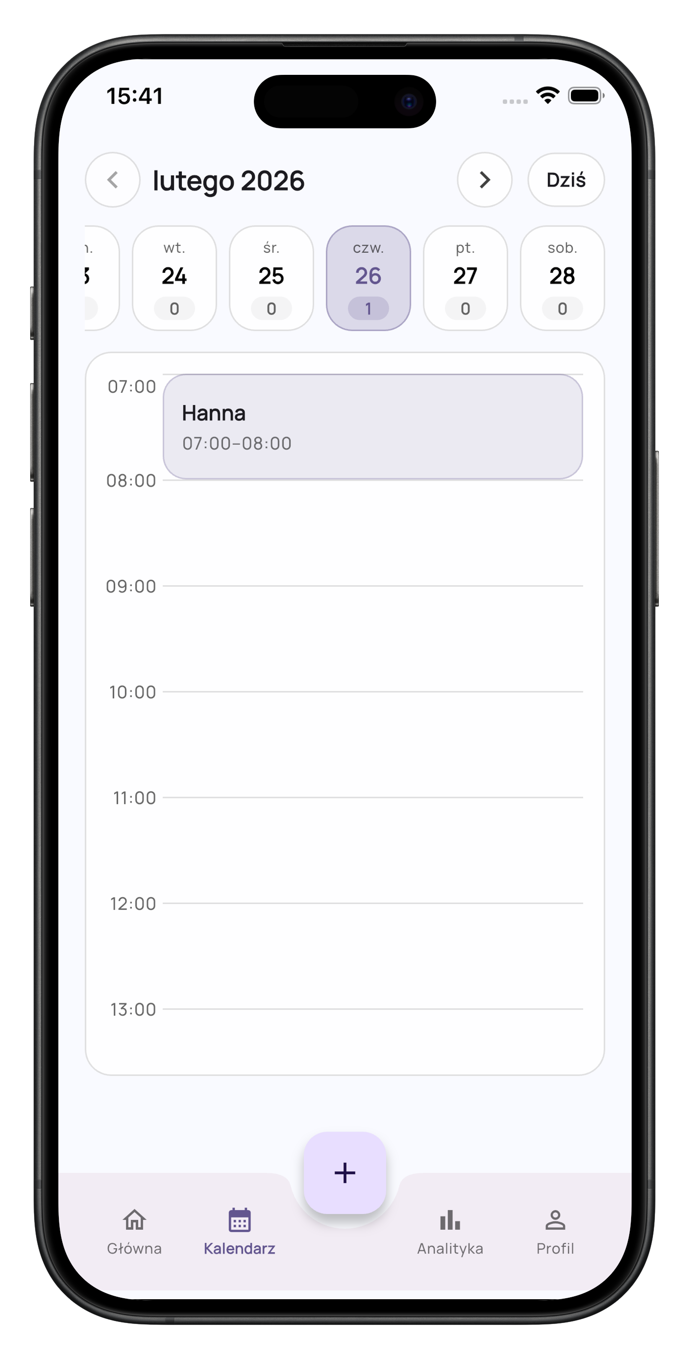 Esticly mobile calendar screen